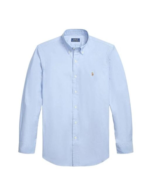 Polo Ralph Lauren Blue Custom Fit Oxford Shirt for men