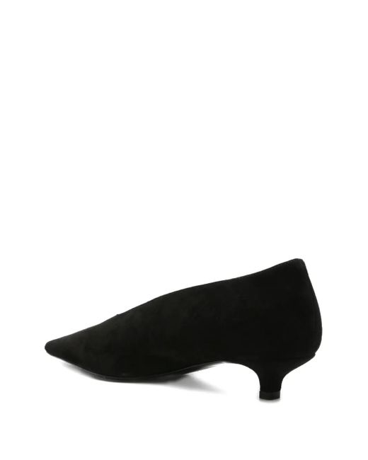 Totême  Black Sharp Suede Kitten Pumps