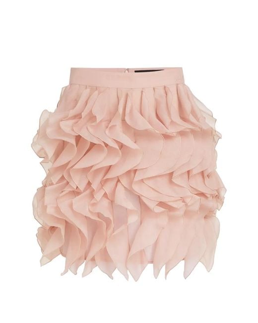 Karl Lagerfeld Pink Ruffled Mini Skirt