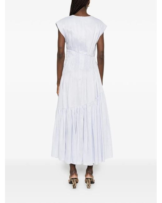 Aje. White Ecliptica Tiered Midi Dress