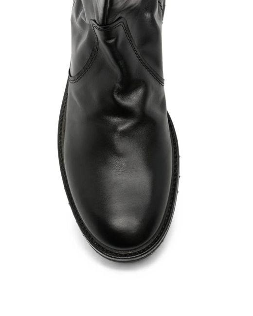 Henderson Black Rear-Zip Leather Boots for men