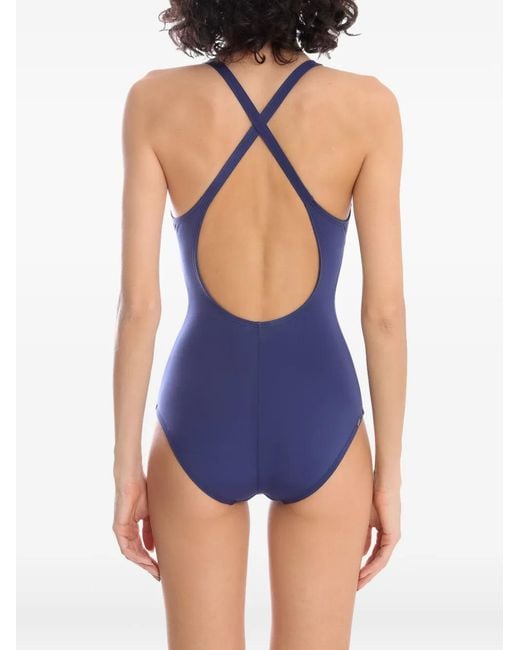 Amir Slama Blue Criss-Cross Swimsuit