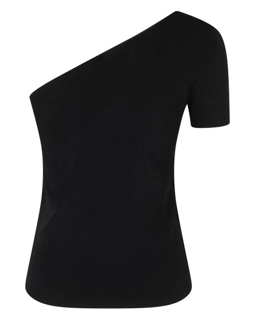 Roberto Collina Black Off-Shoulder Top