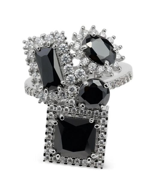 Maison Margiela Gray Zirconia-Embellished Cluster Rings