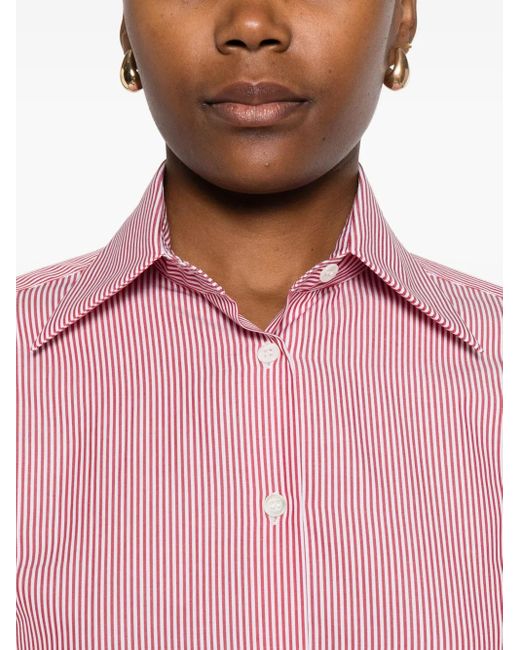 Mazzarelli Pink Gea Striped Button-Down Shirt