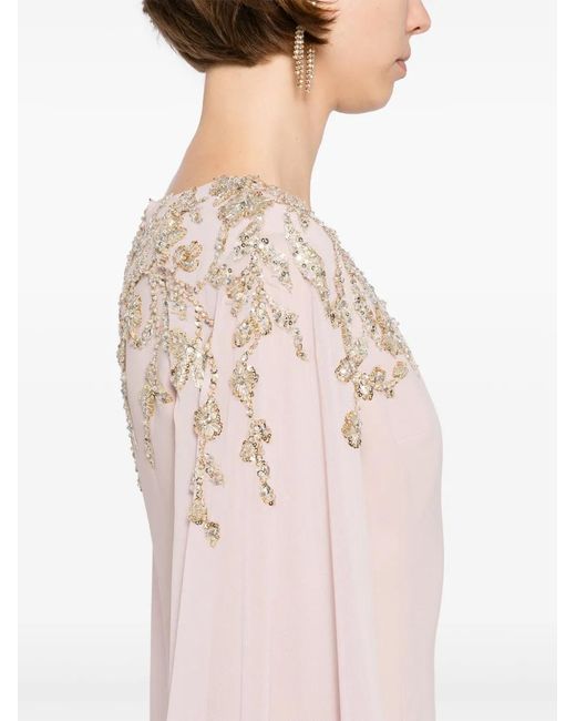 Saiid Kobeisy Pink Embellished Crepe Dress
