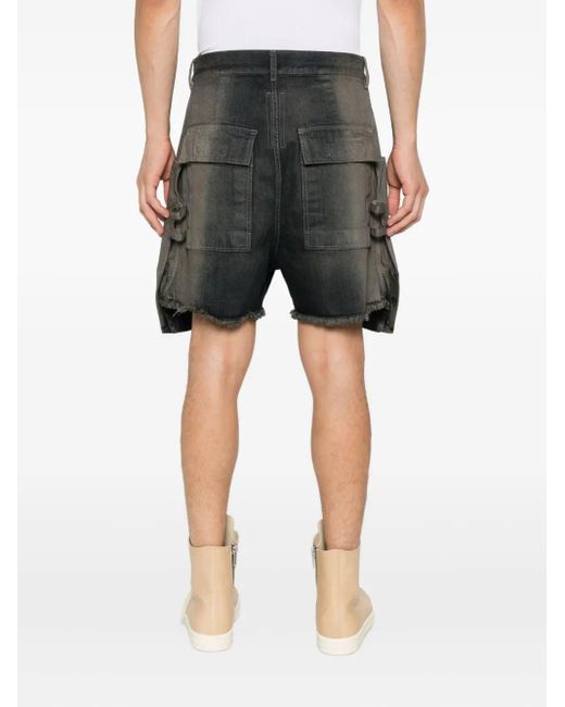 Rick Owens Ausgefranste Jeans-Shorts in Gray für Herren
