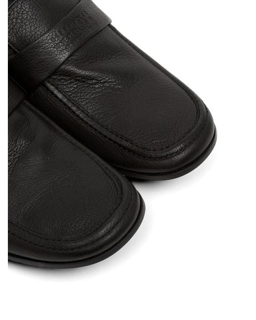 MM6 by Maison Margiela White Swing Toe Leather Loafers for men