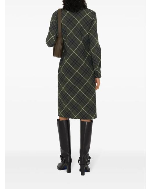 Robe-Chemise À Carreaux Burberry en coloris Green
