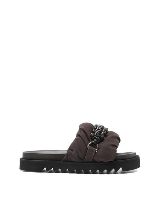 Toga Virilis Black Chain-Detail Padded Sandals for men