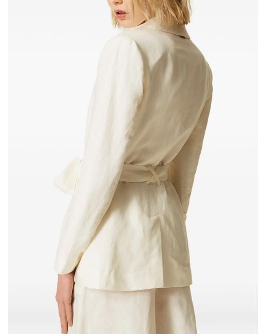Twinset White Belted Blazer