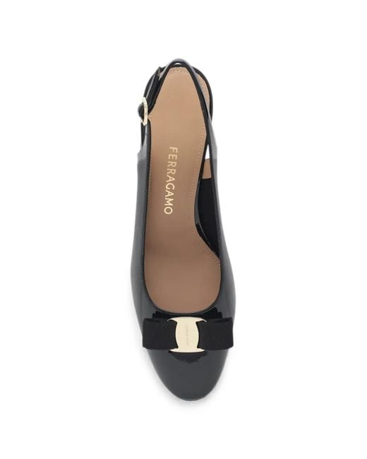 Ferragamo Black Vara Bow Slingback Pumps