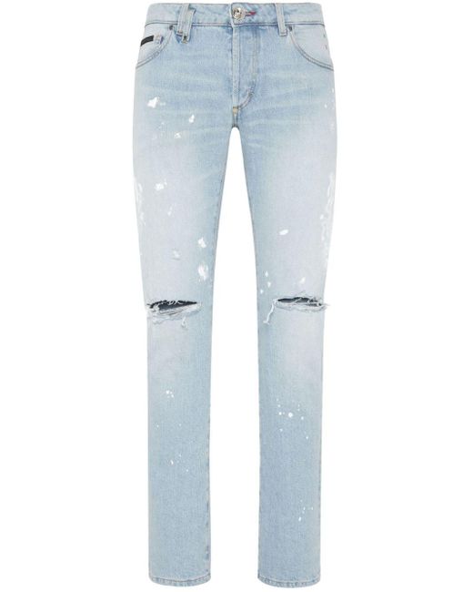 Philipp Plein Super Straight Jeans in Blue für Herren