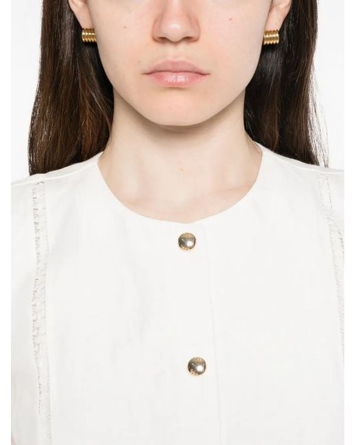 Maje White Button-Detailed Vest