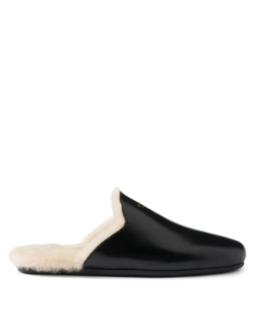 Prada Black Leather Mules