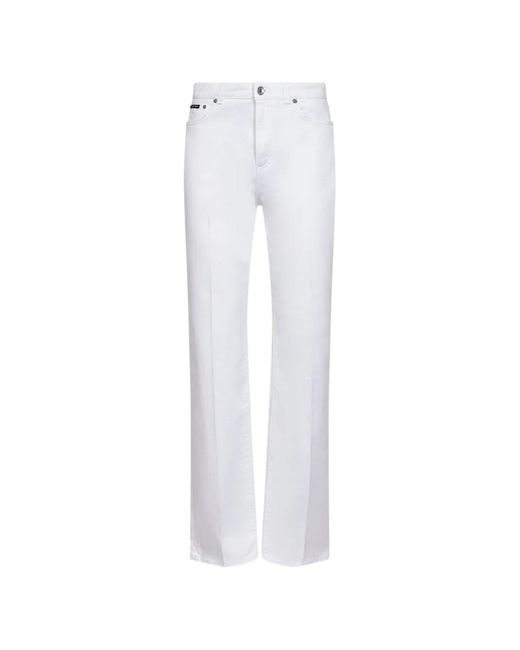 Dolce & Gabbana White High-Waisted Flared Jeans