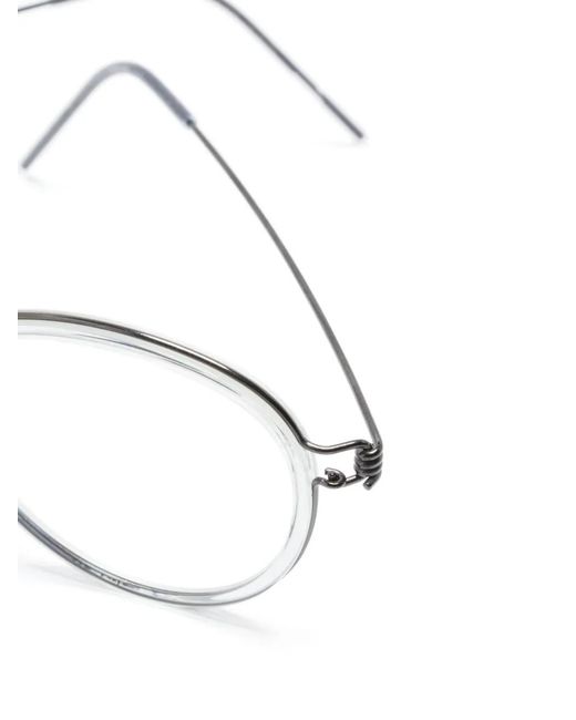 Lindberg Black Tortoiseshell Round-Frame Glasses