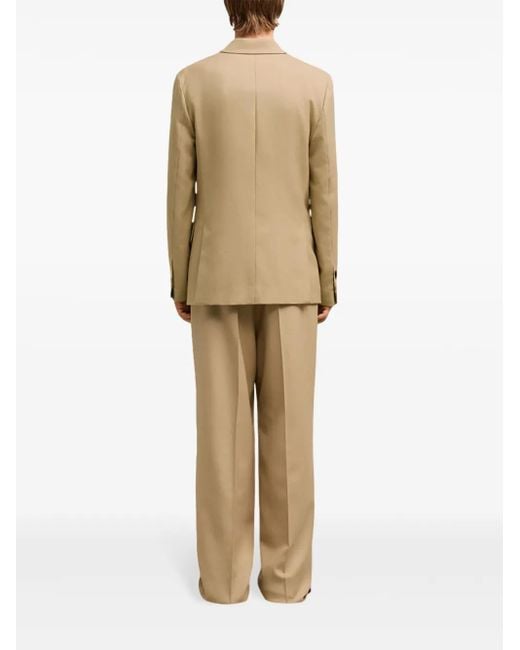 AMI Natural Double Breasted Virgin Wool Blazer for men