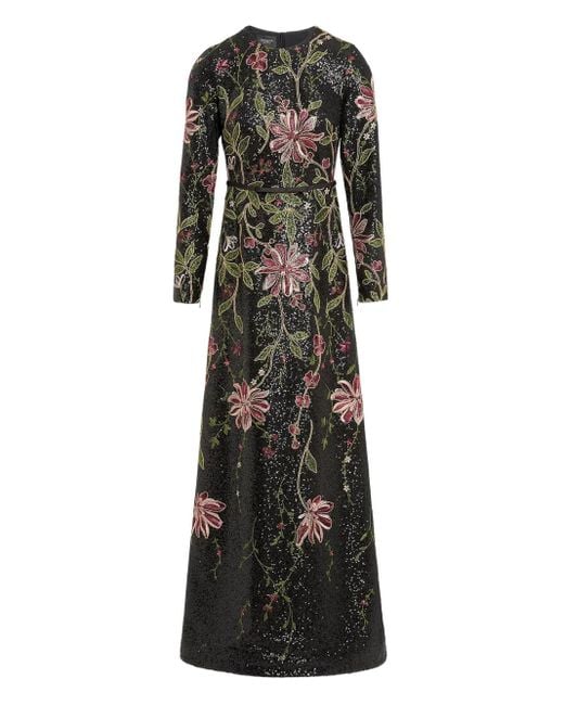 Abito Lungo Con Paillettes di Giambattista Valli in Black