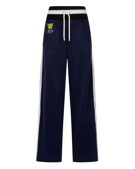 Off-White c/o Virgil Abloh Blue Logo-Print Trousers