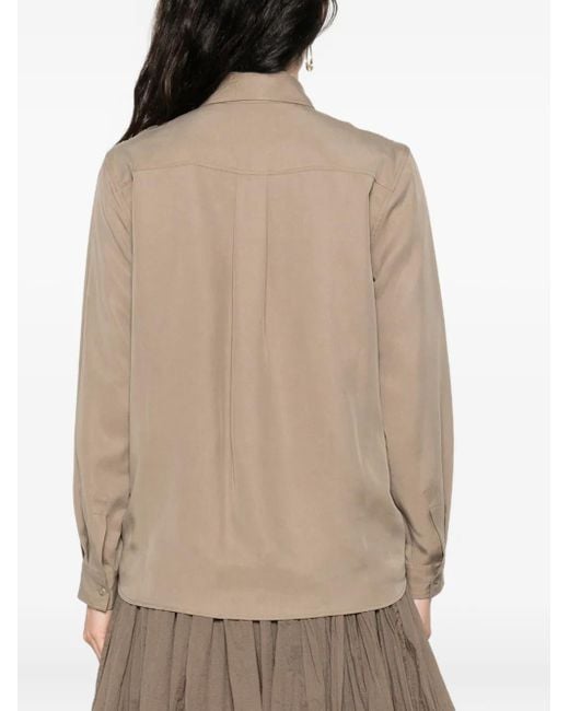 Peserico Natural Buttoned Long-Sleeve Shirt