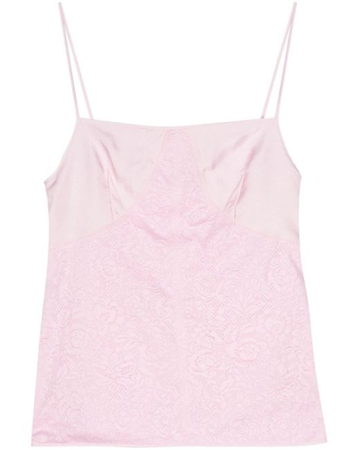 Jil Sander Pink Lace-panelled Cami Top