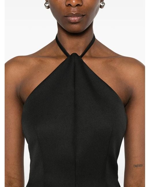 Sportmax Black Robe Longue Spxpinne À Dos Nu