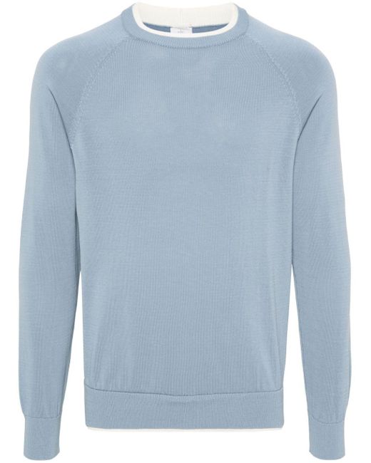 Eleventy Pullover im Layering-Look in Blue für Herren