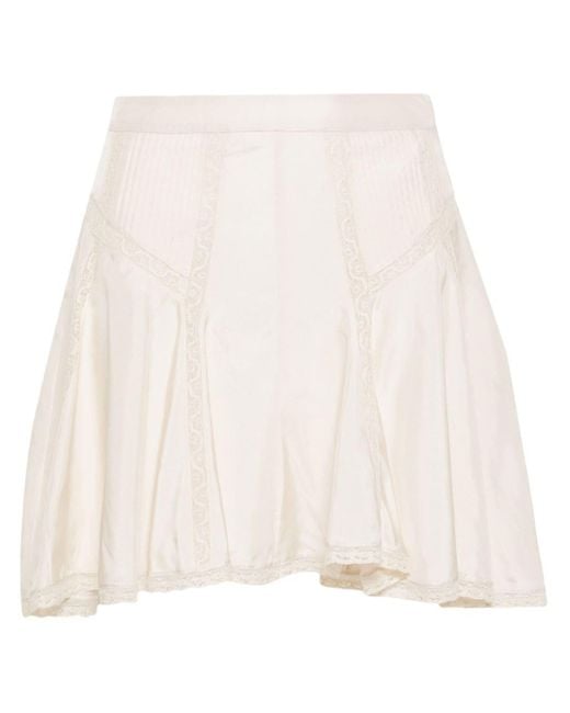 Isabel Marant Natural White Zia Silk Mini Skirt - Women's - Silk