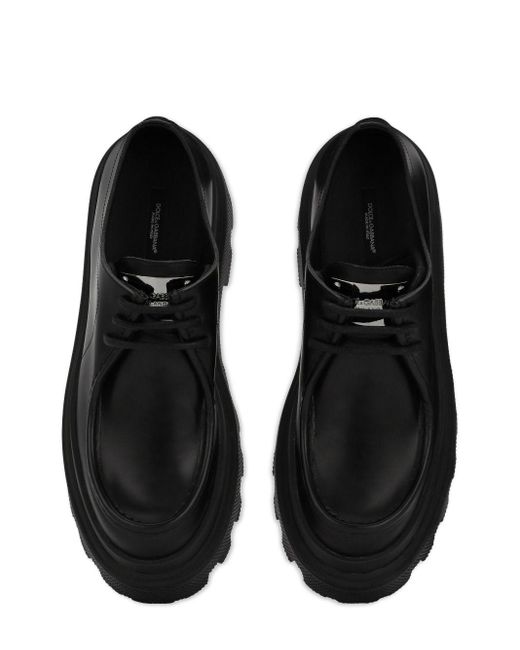 Dolce & Gabbana Black Lug-sole Derby Shoes for men