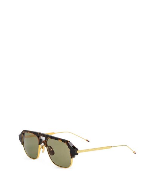 Thom Browne Green Pilot-Frame Sunglasses