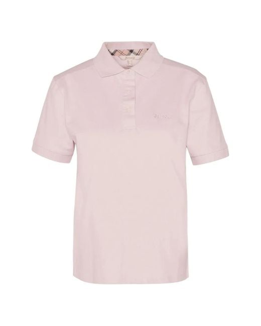 Barbour Pink Bowford Logo-Embroidered Polo Shirt