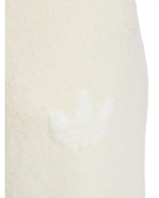 Adidas White Trefoil-Logo Drawstring Trousers