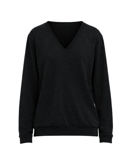 Tibi Black Trompe Loeil V-Neck Top