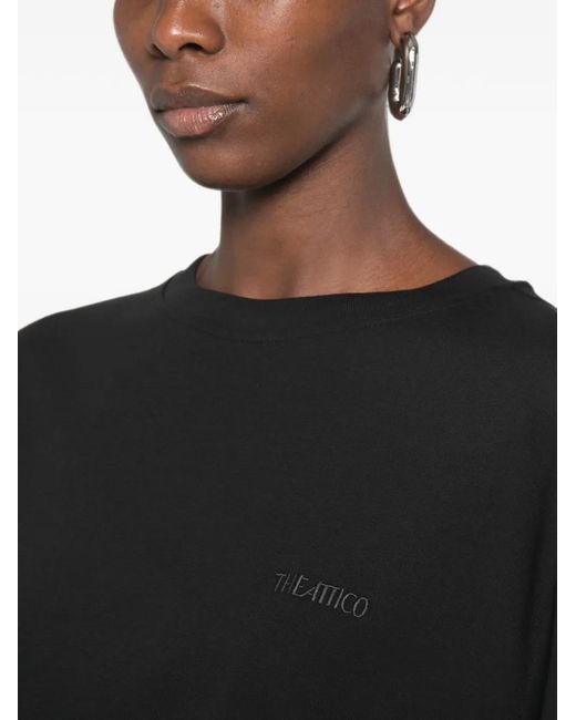 The Attico Black Logo-Embroidered T-Shirt