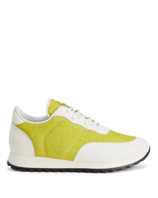 Giuseppe Zanotti Yellow Jimi Running Leather Sneakers