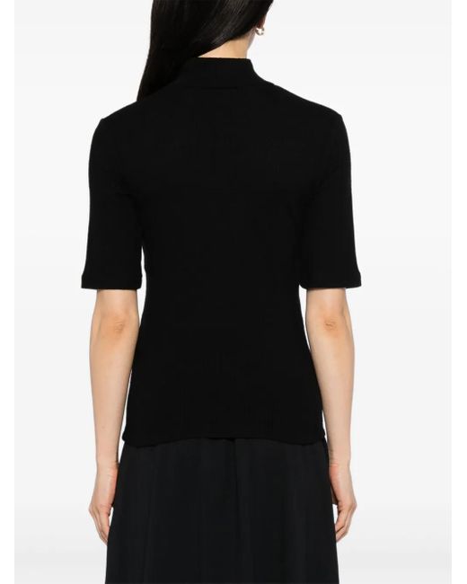 Agnes B. Black Logo-Patch Top