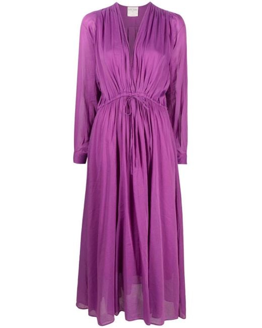 Robe mi-longue à taille élastiquée Forte Forte en coloris Purple