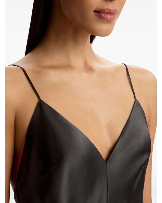 12 STOREEZ Black Satin Slip Dress