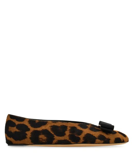 Ferragamo ヴァラ フラットシューズ Brown