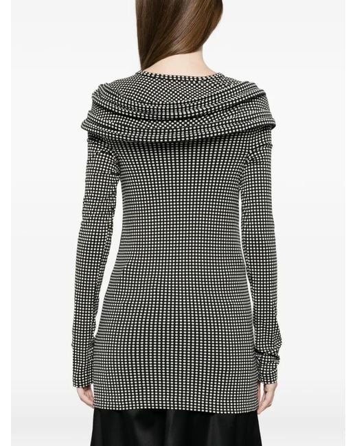 Junya Watanabe Gray Ruffled Polka Dot Top