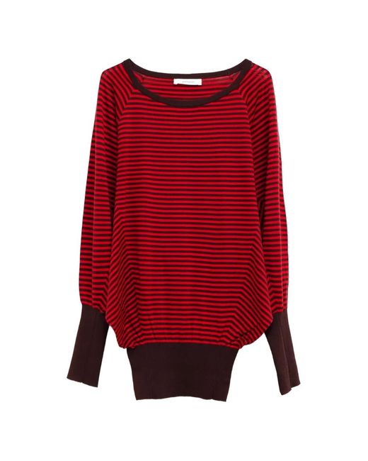 GIMAGUAS Red Safi Striped Long-Sleeve Top