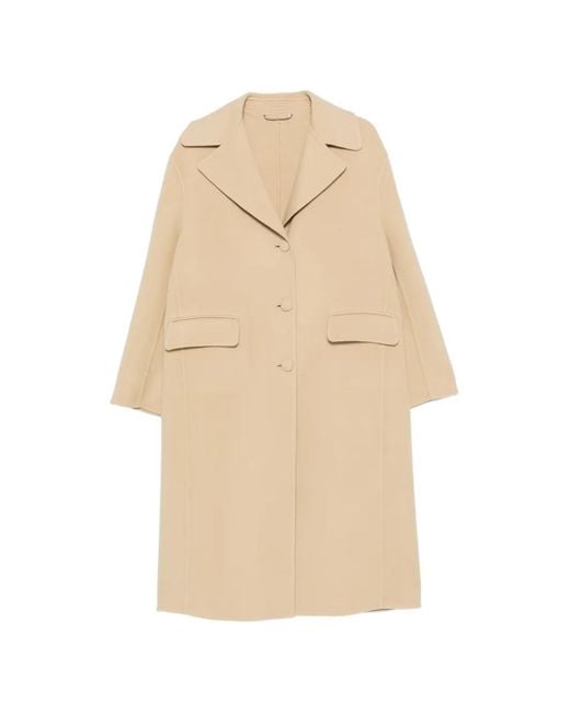 Ermanno Scervino Natural Single-Breasted Flap-Pocket Coat