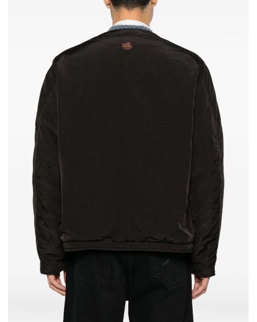 RANRA Black Logo-Embroidered Zip-Up Jacket for men
