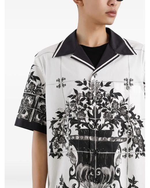 Camisa Cotton 'Hawaii' Dolce & Gabbana de hombre de color Black