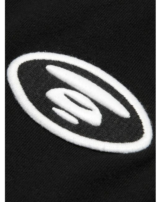 Aape By A Bathing Ape Black Aapeunvs Camouflage-Panel Logo-Print Shorts for men