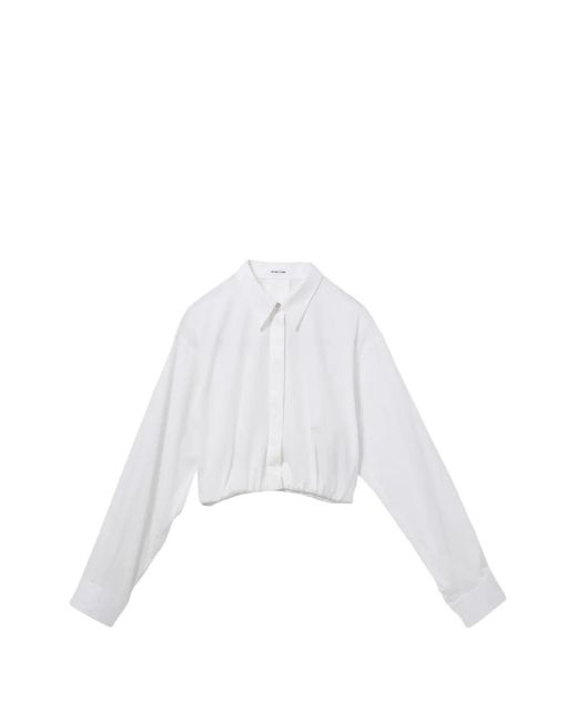 Helmut Lang White Cropped Shirt