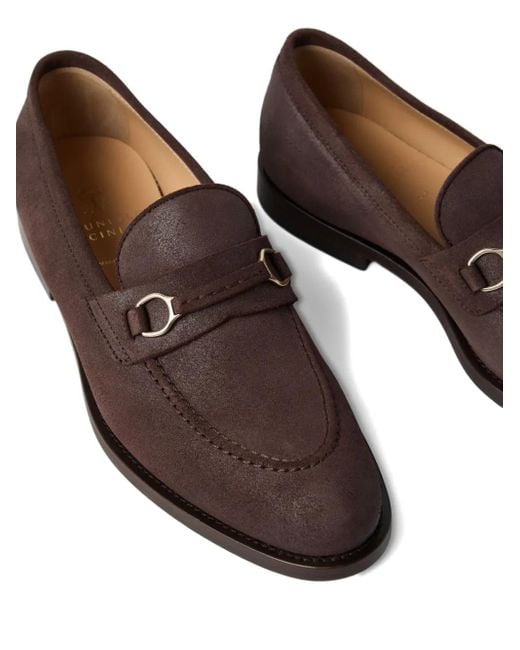 メンズ Brunello Cucinelli ホースビット ローファー Brown