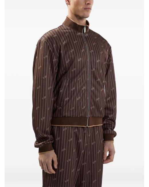 Gcds Brown Pinstriped Track Jacket for men