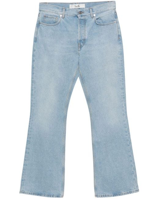 Séfr Rider Cut High Waist Bootcut Jeans in het Blue voor heren